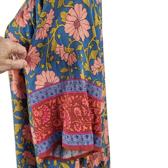 NEW Easel Oversized Small Multi-Color Floral Dress 3/4 Wide Sleeves BOHO Resort - Picture 13 of 15